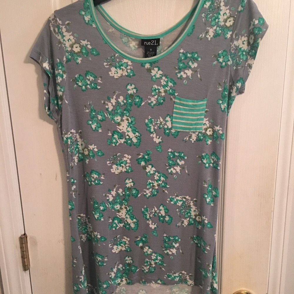 Floral and Striped Shirt